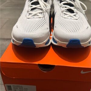 Nike White and Blue Athletic Sneakers